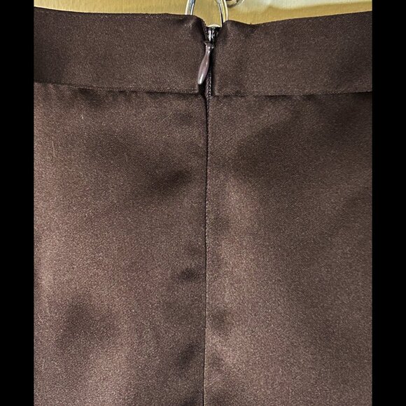 BCBGMAXAZRIA Chocolate Brown Satiny Mini Skirt Size 6 - Picture 7 of 7